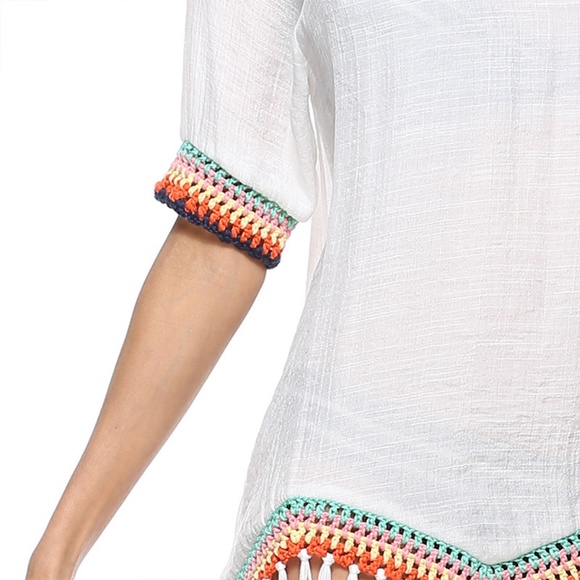 NWT Boho Beautiful Crocheted Fringe Beach Cover-up - Picture 7 of 7